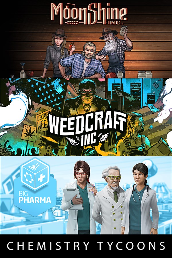 Weedcraft Inc + Moonshine Inc + Big Pharma - Chemistry Tycoons Bundle اكس بوكس حساب جديد